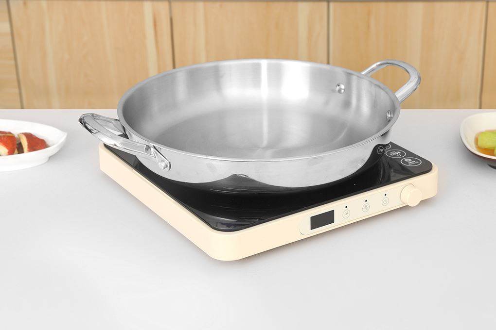Chảo inox nguyên khối đáy từ 32 cm Pramie PP3041301-32 Màu Inox