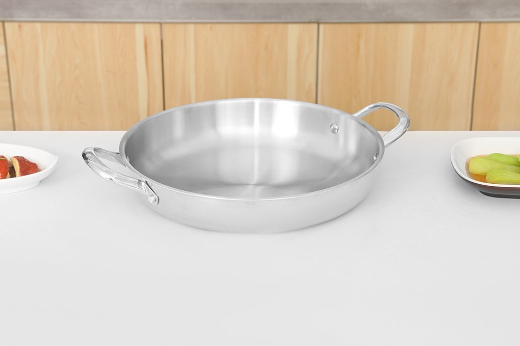 Chảo inox nguyên khối đáy từ 32 cm Pramie PP3041301-32 Màu Inox