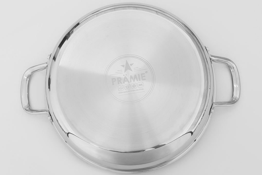 Chảo inox nguyên khối đáy từ 32 cm Pramie PP3041301-32 Màu Inox