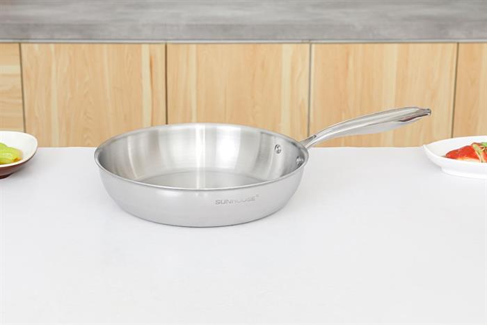 Chảo inox nguyên khối đáy từ 26 cm Sunhouse Healthy IN26X1 Màu Inox