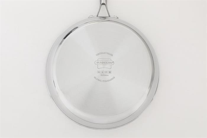Chảo inox nguyên khối đáy từ 26 cm Sunhouse Healthy IN26X1 Màu Inox