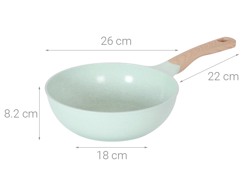 Chảo nhôm sâu chống dính đáy từ 26 cm Sunhouse Healthy SBDS26MT