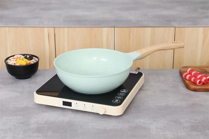 Chảo nhôm sâu chống dính đáy từ 26 cm Sunhouse Healthy SBDS26MT Màu Xanh ngọc