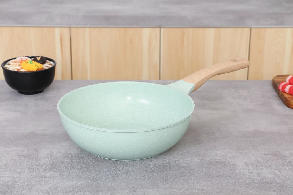 Chảo nhôm sâu chống dính đáy từ 26 cm Sunhouse Healthy SBDS26MT Màu Xanh ngọc
