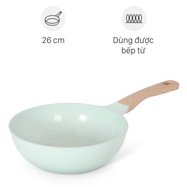 Chảo nhôm sâu chống dính đáy từ Sunhouse Healthy SBDS26MT