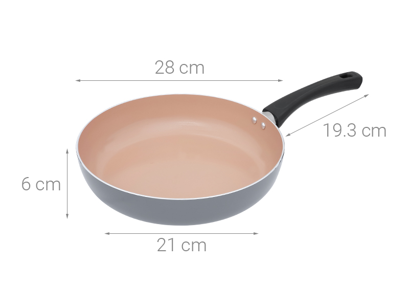 Chảo nhôm chống dính đáy từ 28 cm Elmich Daily Coloseum 2355259GY28 xám