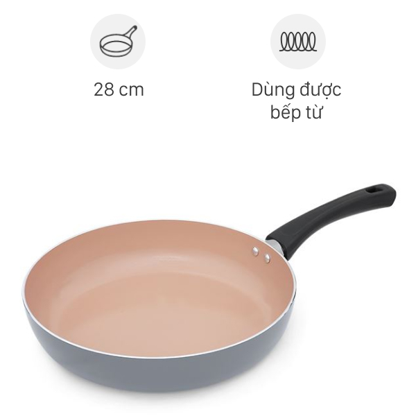 Chảo nhôm chống dính đáy từ 28 cm Elmich Daily Coloseum 2355259GY28