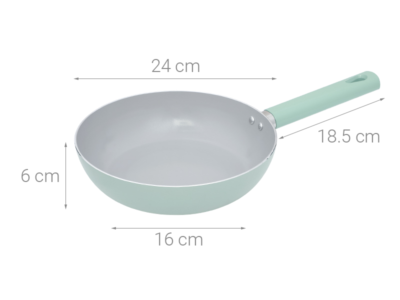 Chảo nhôm chống dính đáy từ 24cm Elmich Daily Varna 2355260SK24 xanh lá