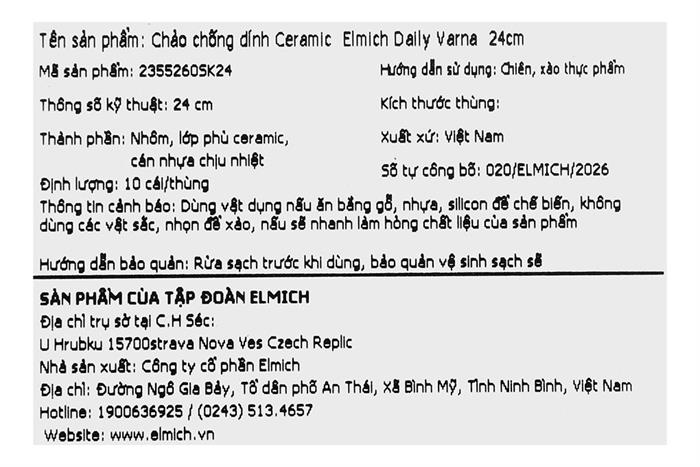 Chảo nhôm chống dính đáy từ 24cm Elmich Daily Varna 2355260SK24 xanh lá Màu Xanh lá nhạt