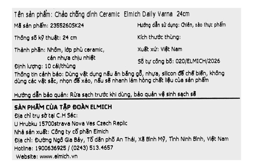 Chảo nhôm chống dính đáy từ 24cm Elmich Daily Varna 2355260SK24 xanh lá Màu Xanh lá nhạt