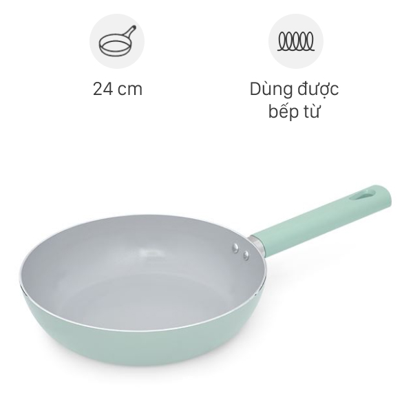 Chảo nhôm chống dính đáy từ 24cm Elmich Daily Varna 2355260SK24