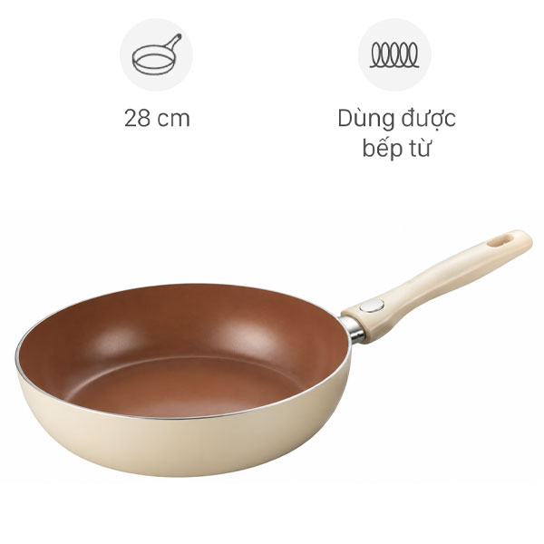 Chảo nhôm chống dính đáy từ 28cm Elmich Daily Burga 2355261BE28 be