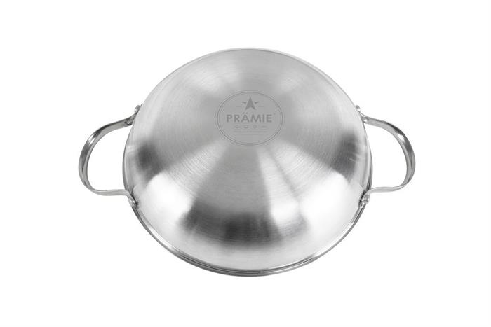 Chảo inox nguyên khối sâu 24 cm Pramie PP130B102 Màu Bạc Inox