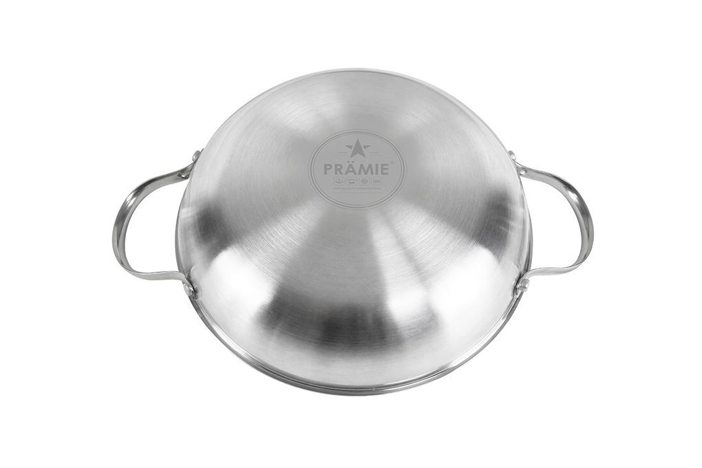 Chảo inox nguyên khối sâu 24 cm Pramie PP130B102 Màu Bạc Inox