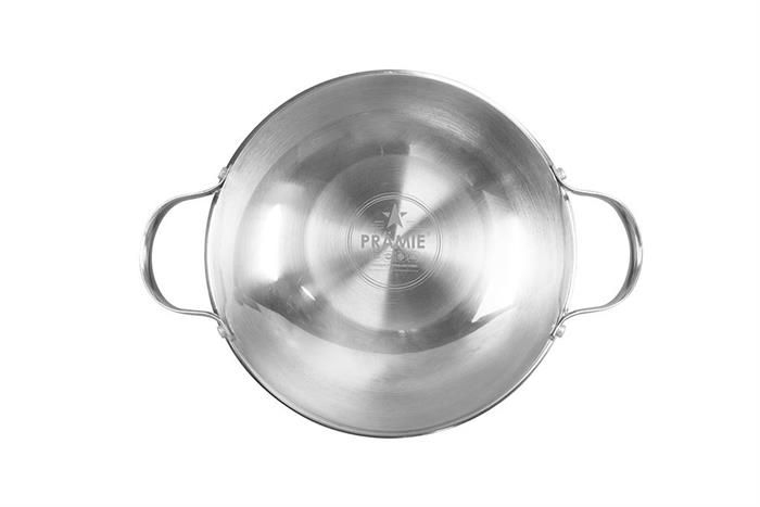 Chảo inox nguyên khối sâu 24 cm Pramie PP130B102 Màu Bạc Inox