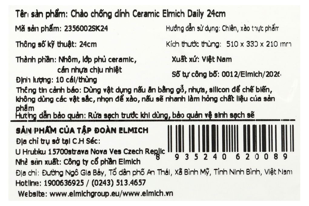 Chảo nhôm chống dính đáy từ 24 cm Elmich Daily 2356002SK24 Màu Xanh mint