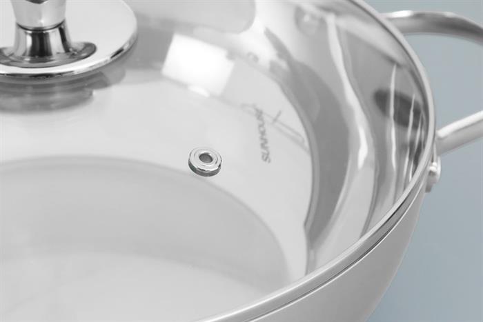 Chảo inox sâu đáy từ 28 cm Sunhouse Healthy IN28M12VK Màu Bạc