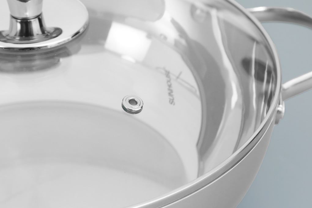 Chảo inox sâu đáy từ 28 cm Sunhouse Healthy IN28M12VK Màu Bạc