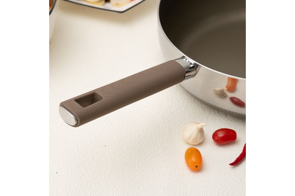 Chảo inox chống dính đáy từ 24 cm Kalpen Shield TS24 Màu Inox