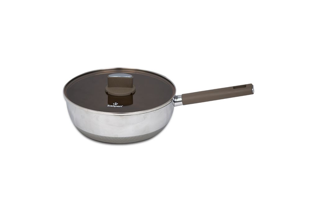 Chảo inox chống dính đáy từ 24 cm Kalpen Shield TS24 Màu Inox