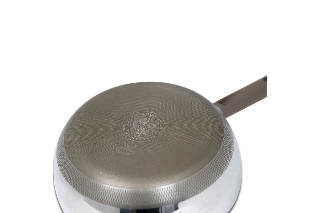 Chảo inox chống dính đáy từ 24 cm Kalpen Shield TS24 Màu Inox