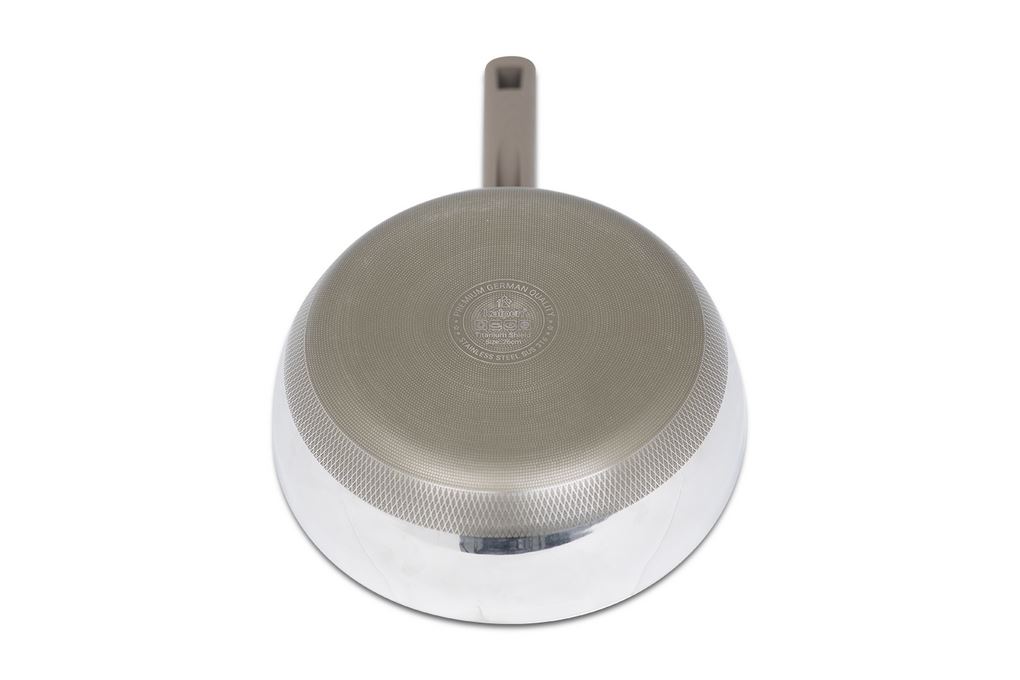Chảo inox chống dính đáy từ 24 cm Kalpen Shield TS24 Màu Inox
