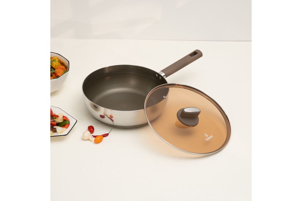 Chảo inox chống dính đáy từ 20 cm Kalpen Shield TS20 Màu Inox