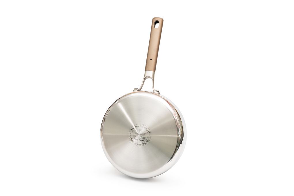 Chảo inox chống dính đáy từ 24 cm Kalpen Dauer TD24 Màu Inox