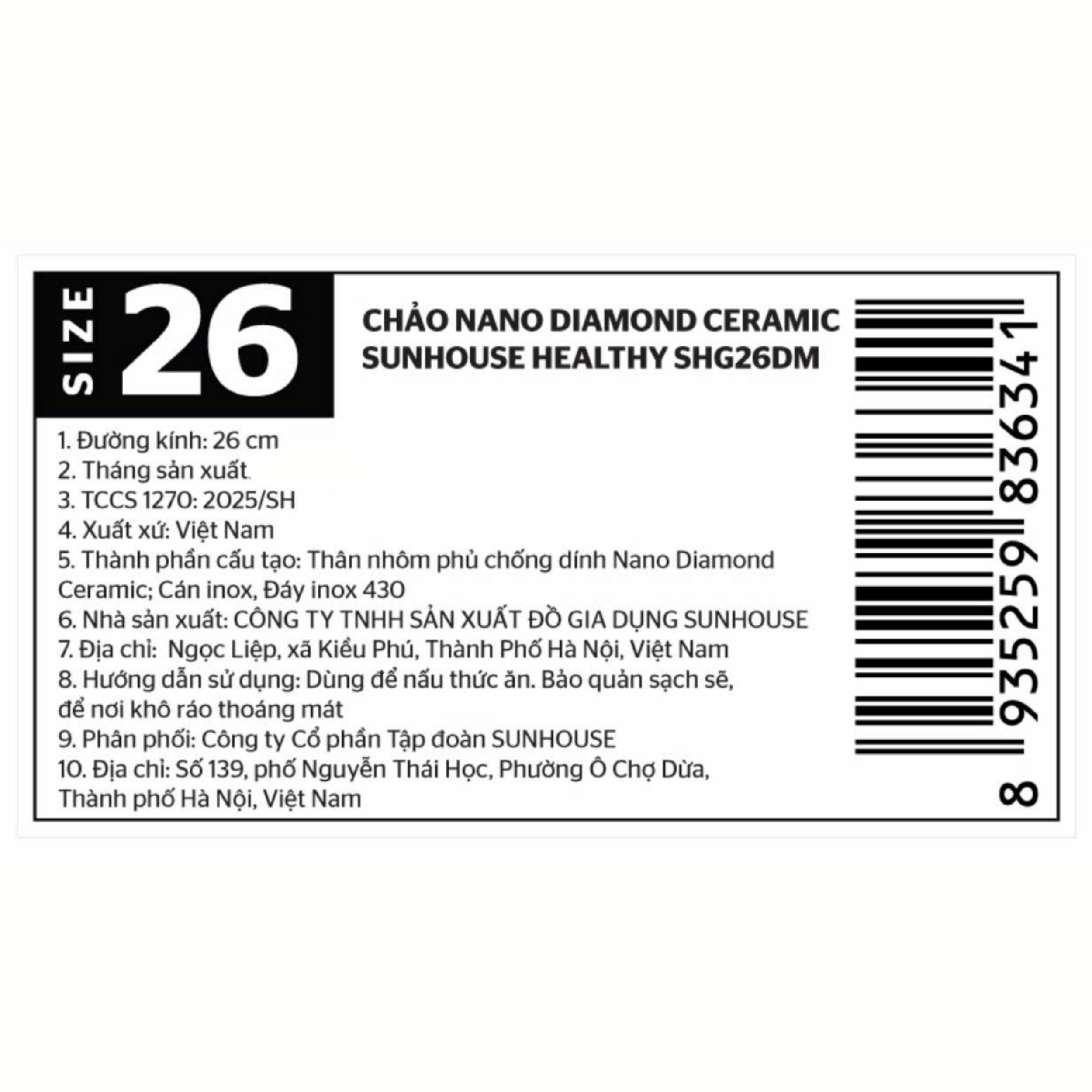 Chảo nhôm chống dính đáy từ 26 cm Sunhouse Healthy SHG26DM - 5