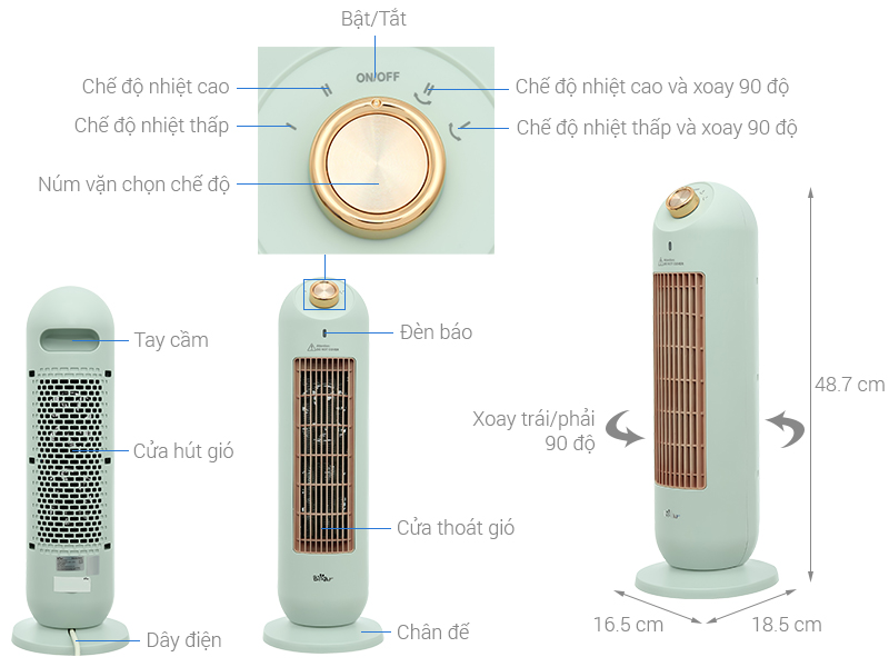 Quạt sưởi gốm Bear SH-4H20Z