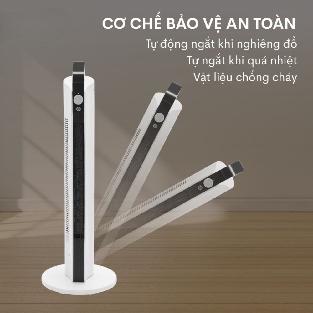 Quạt sưởi gốm ceramic FUJIHOME FH2000M Màu Trắng