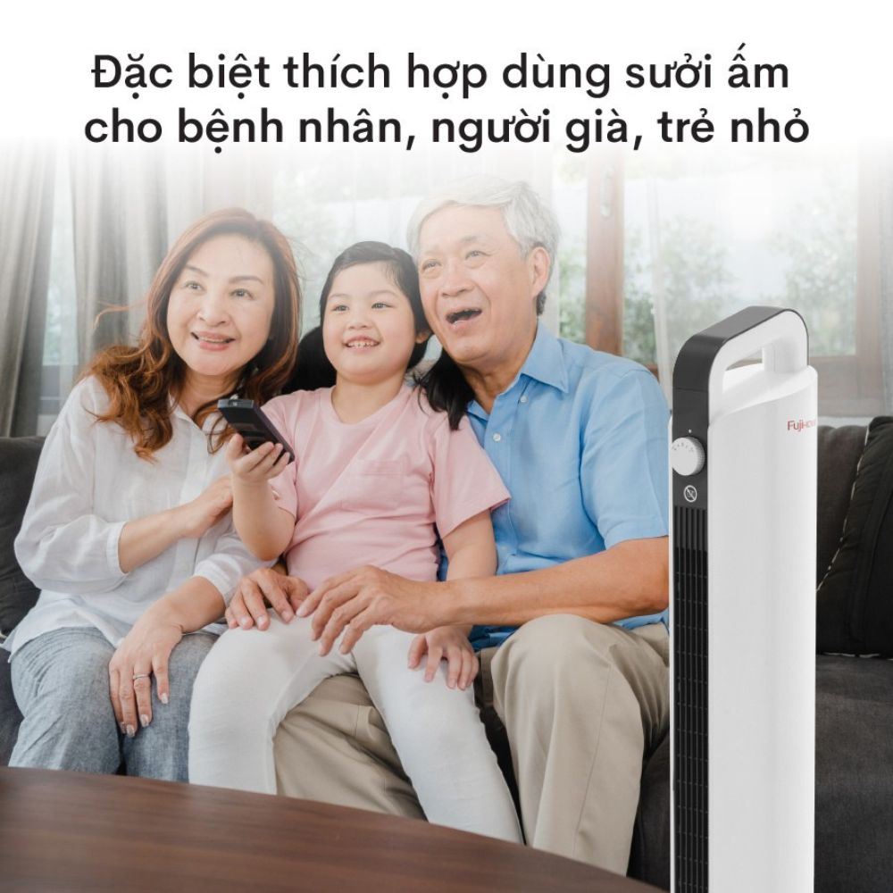 Quạt sưởi gốm ceramic FUJIHOME FH2000M Màu Trắng