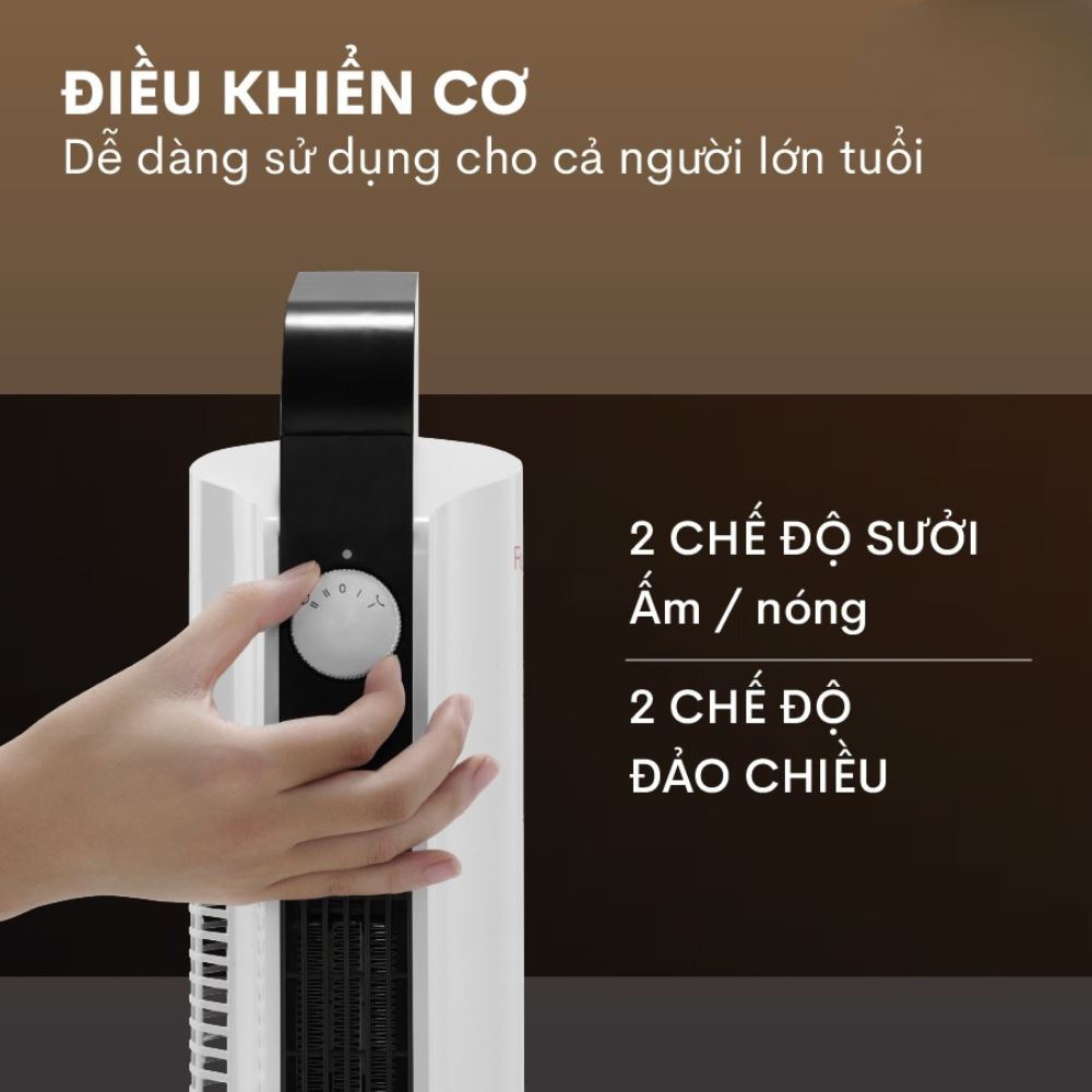 Quạt sưởi gốm ceramic FUJIHOME FH2000M Màu Trắng