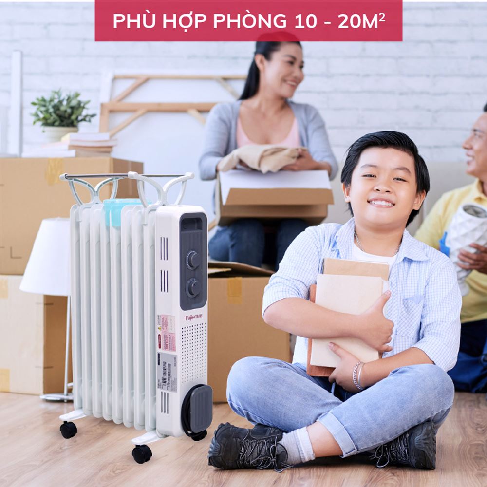 Máy sưởi dầu FUJIHOME OH849 Màu Trắng