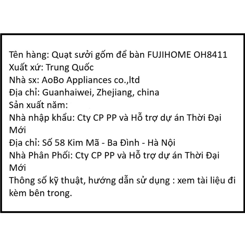 Máy sưởi dầu FUJIHOME OH8411 Màu Trắng