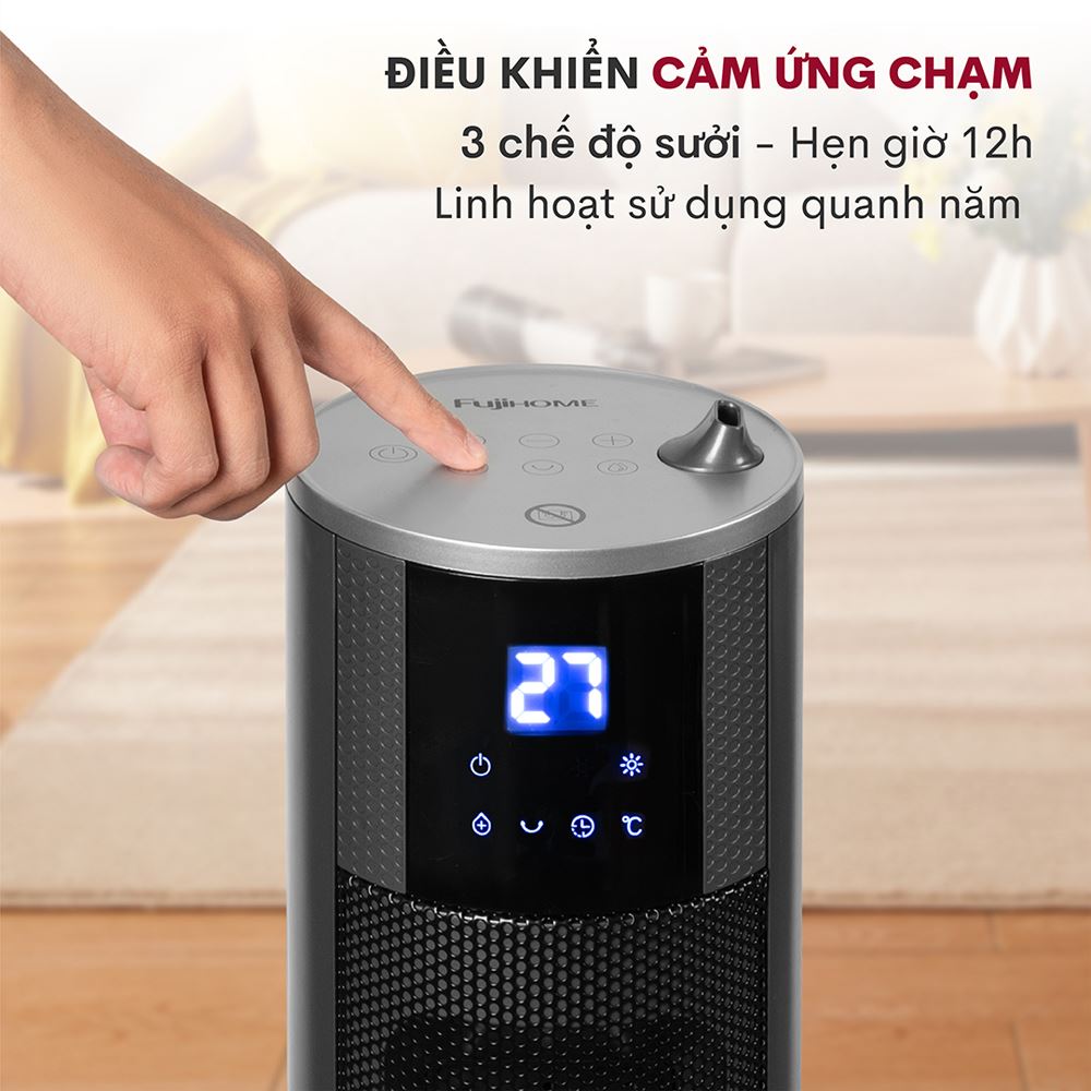 Quạt sưởi gốm FUJIHOME FH6000 Màu Đen