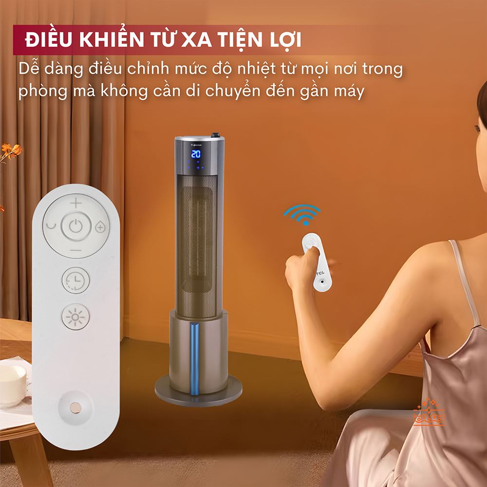 Quạt sưởi gốm FUJIHOME FH6000 Màu Đen
