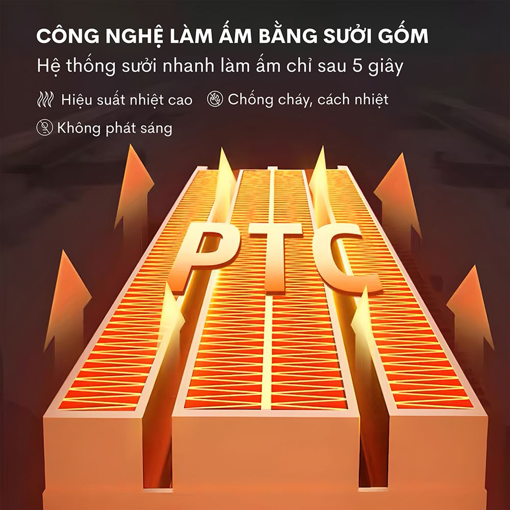 Quạt sưởi gốm FUJIHOME FH6000 Màu Đen