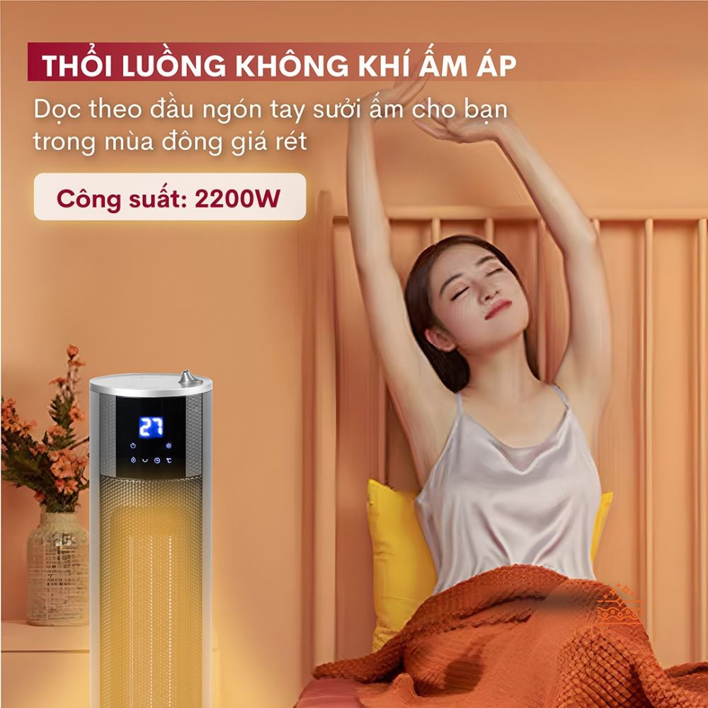 Quạt sưởi gốm FUJIHOME FH6000 Màu Đen