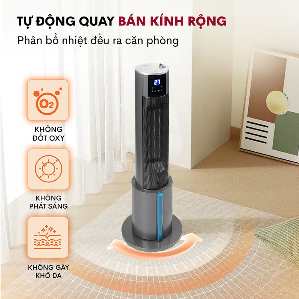 Quạt sưởi gốm FUJIHOME FH6000 Màu Đen