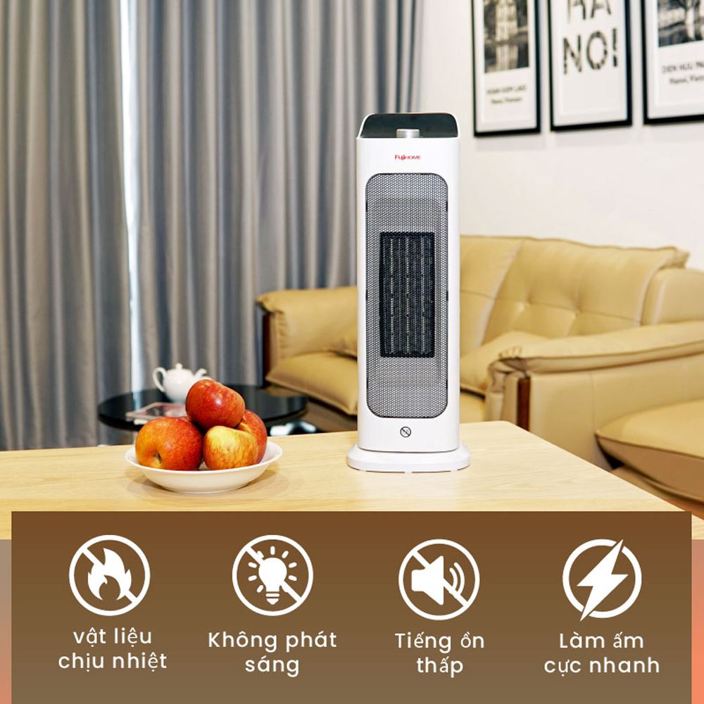 Quạt sưởi gốm FUJIHOME FH1000 Màu Trắng