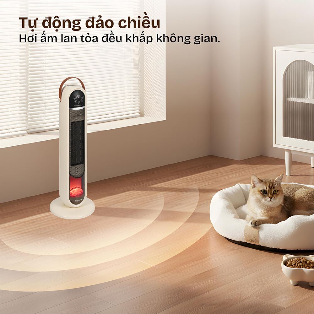 Quạt sưởi gốm FUJIHOME FH202 Màu Trắng