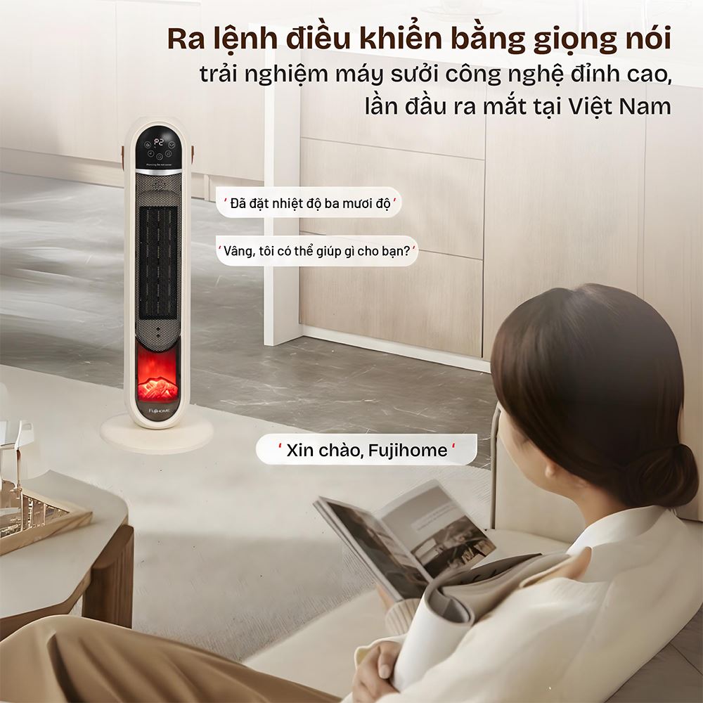 Quạt sưởi gốm FUJIHOME FH202 - Điều khiển thông minh
