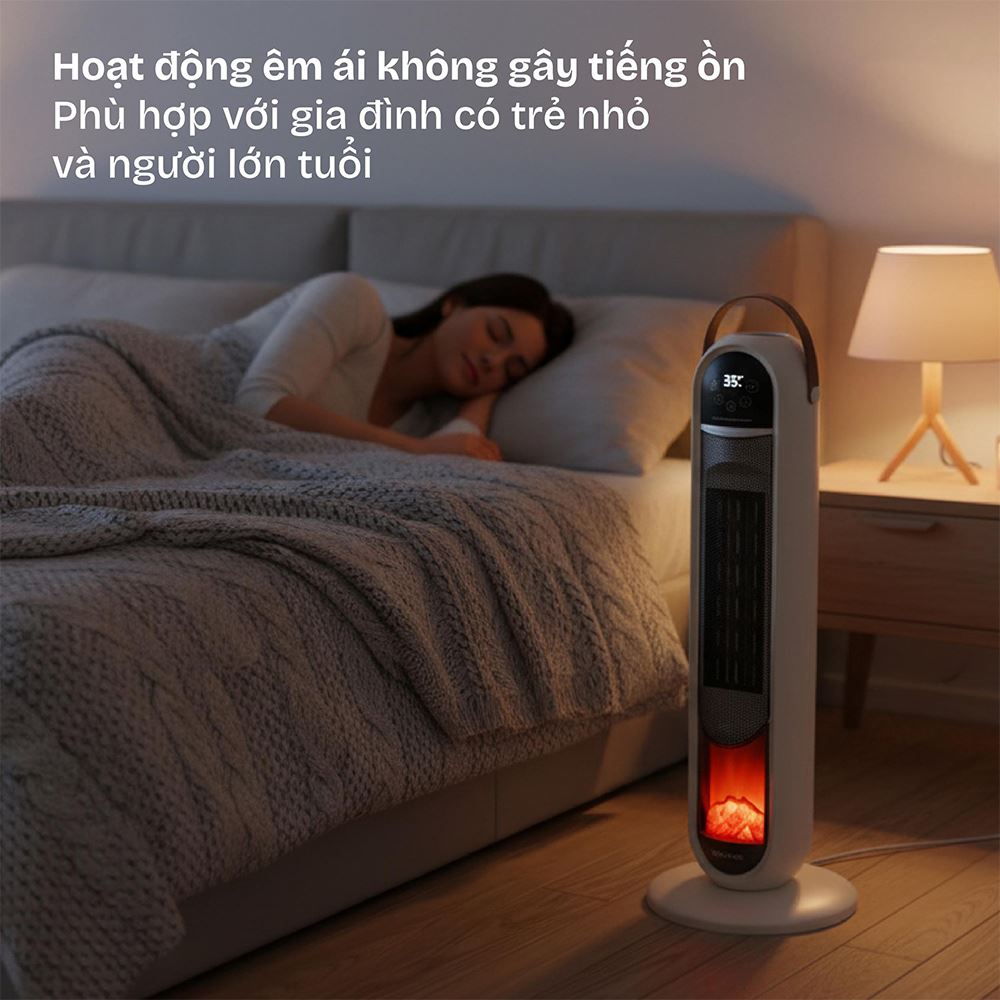 Quạt sưởi gốm FUJIHOME FH202 Màu Trắng