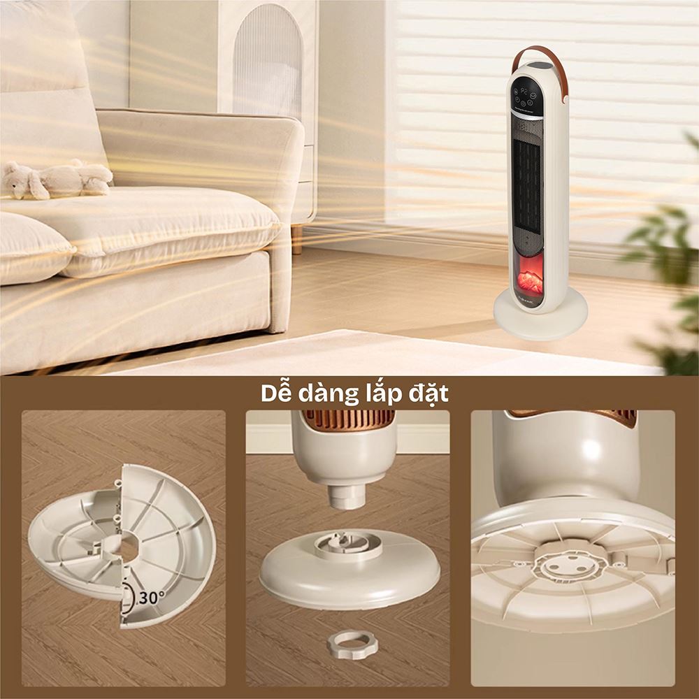 Quạt sưởi gốm FUJIHOME FH202 Màu Trắng