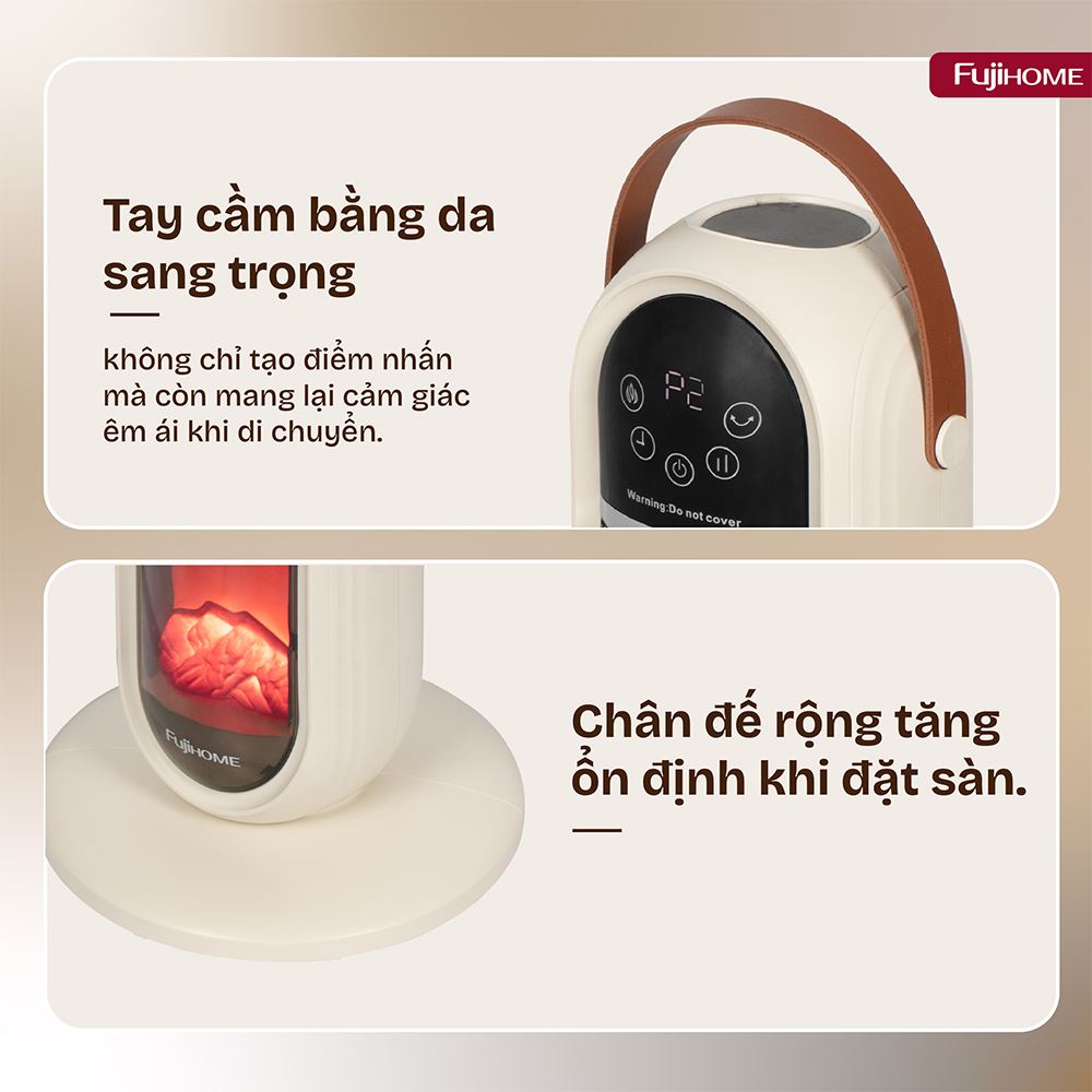 Quạt sưởi gốm FUJIHOME FH202 Màu Trắng