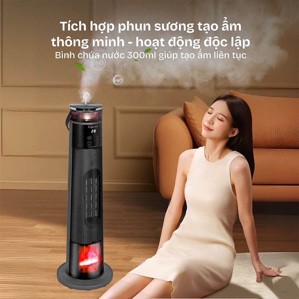 Quạt sưởi gốm FUJIHOME FH3303B Màu Đen
