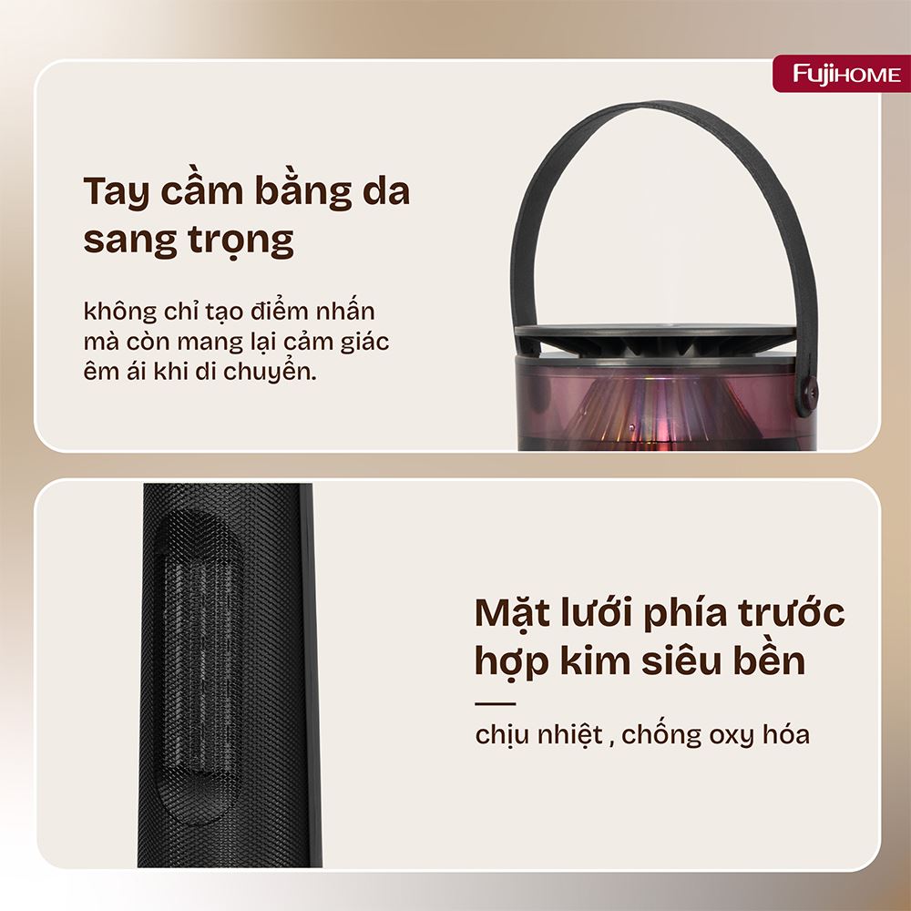 Quạt sưởi gốm FUJIHOME FH3303B Màu Đen