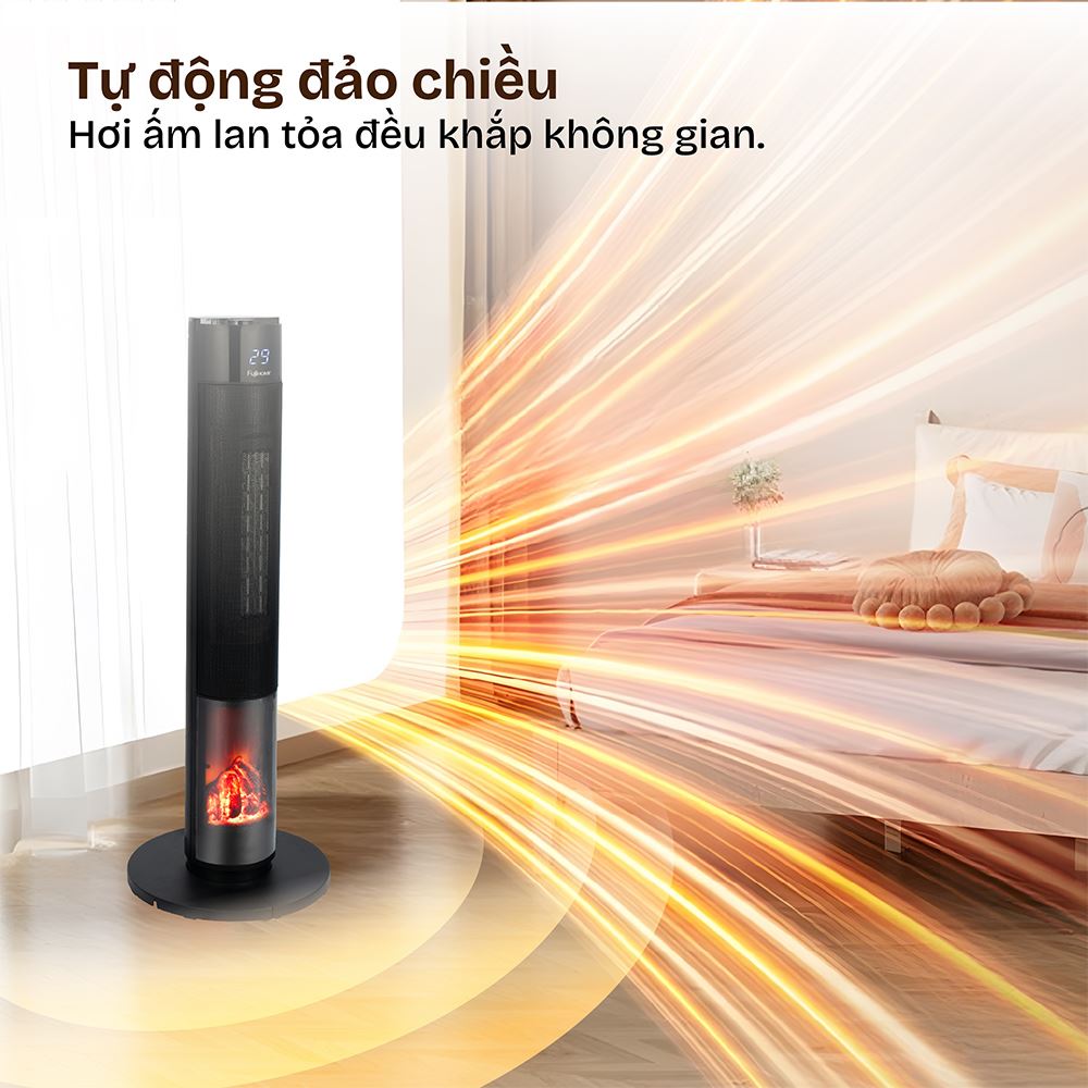 Quạt sưởi gốm FUJIHOME FH1950 Màu Đen