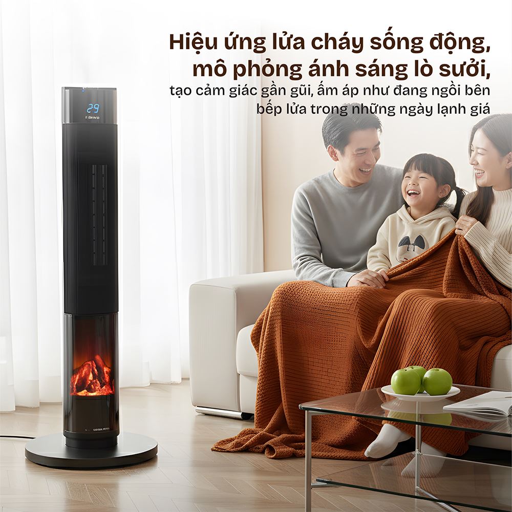 Quạt sưởi gốm FUJIHOME FH1950 Màu Đen